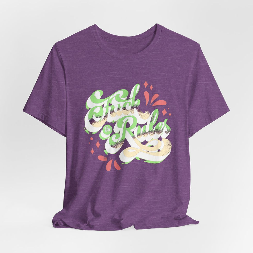 Thumbnail: Sarcastic Retro T-Shirt F*ck the Rules Adult Apparel Expressive Gifts