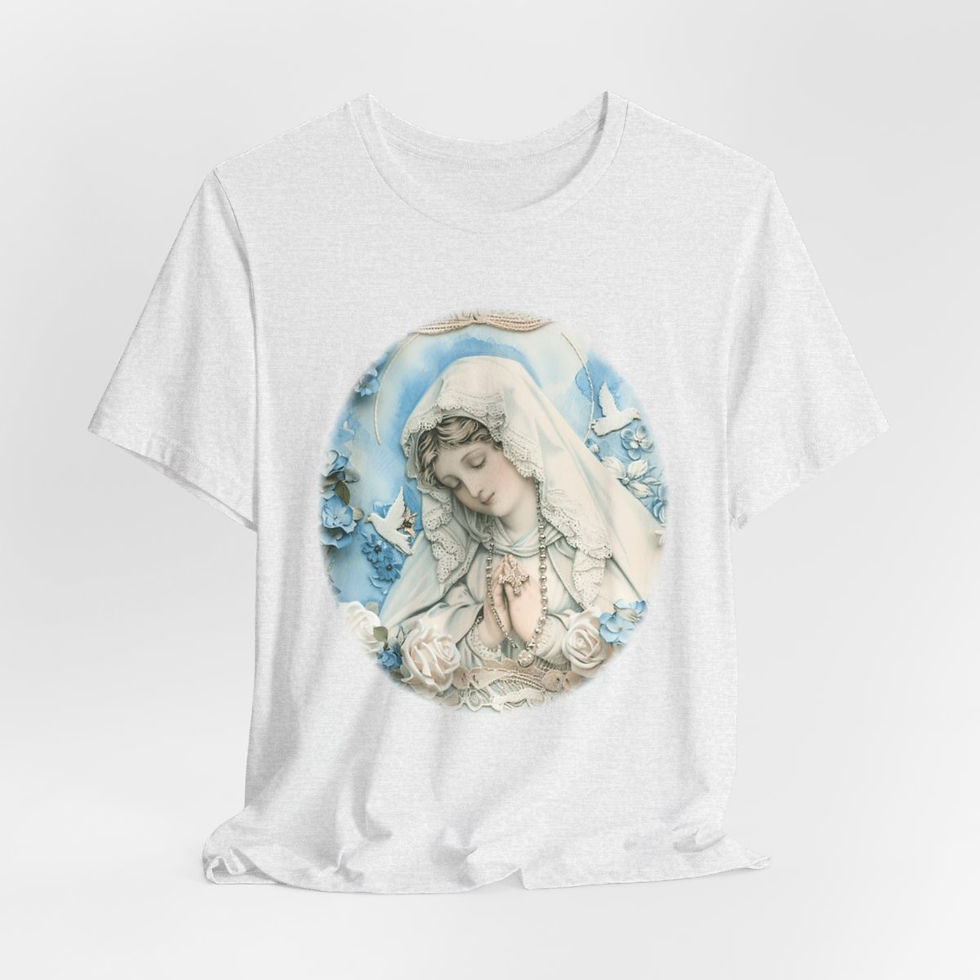 Thumbnail: Shabby Virgin Mary T-Shirt Religious Wearable Art Tee Artistic Catholic Gifts