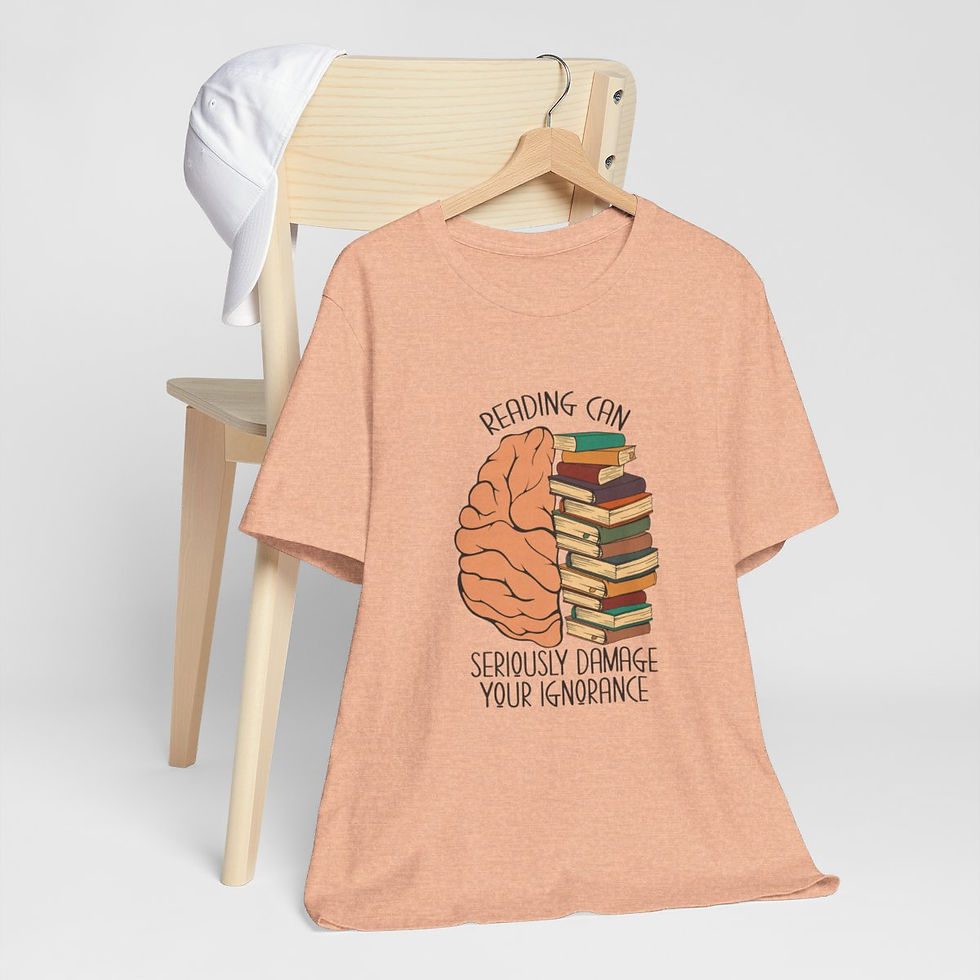 Thumbnail: Book T-Shirt Reading can Damage Your Ignorance Expressive Art Apparel Fun Gifts