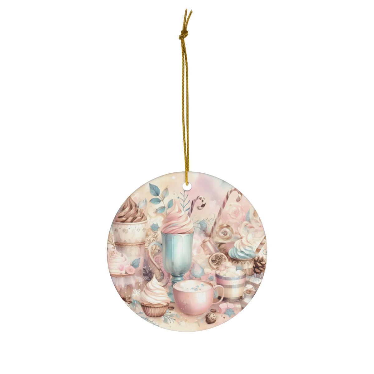 Shabby Pastel Christmas Ornament Hot Cocoa Cottage Decor & Holiday Gifts