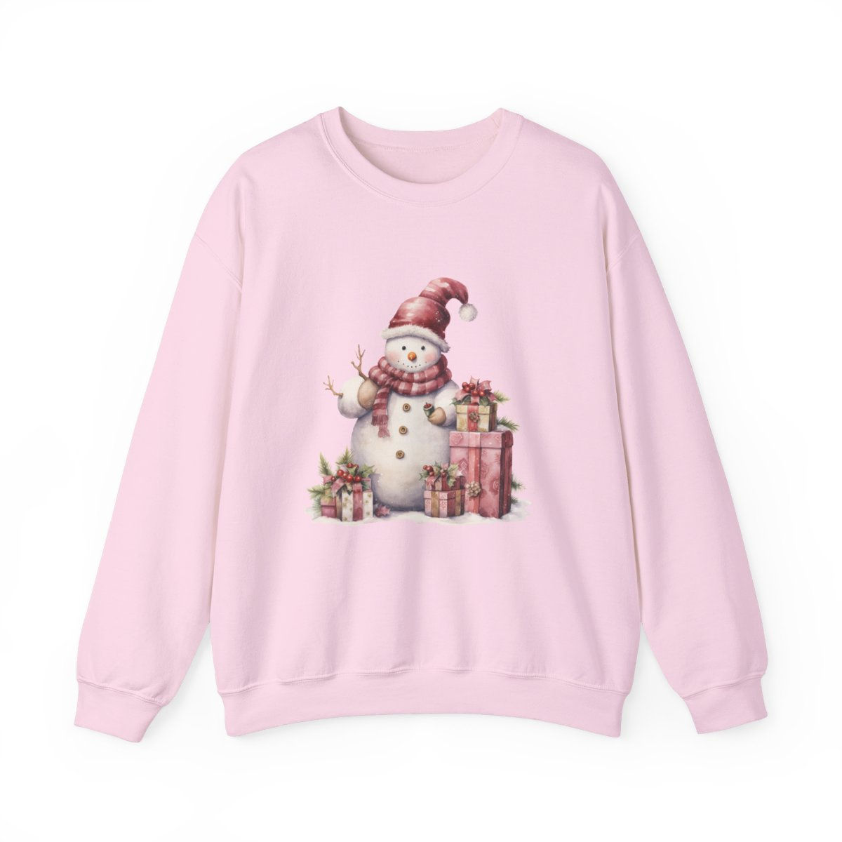 Snowman Christmas Sweatshirt Shabby Victorian Art Winter Holiday Apparel