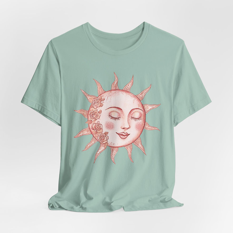 Thumbnail: Art T-Shirt Pink Celestial Tee Trendy Artistic Gift Personal Expressive Style