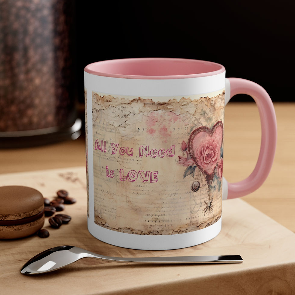 Thumbnail: Shabby Coffee Mug All You Need is Love Vintage Valentine's Mug Thoughtful gifts