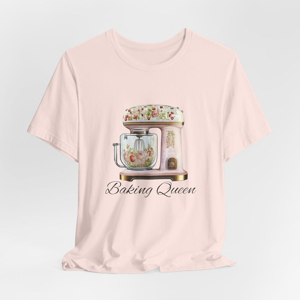 Thumbnail: Baking Queen T-Shirt Shabby Retro Cooking Kitchen Theme Gifts Trendy Art Apparel