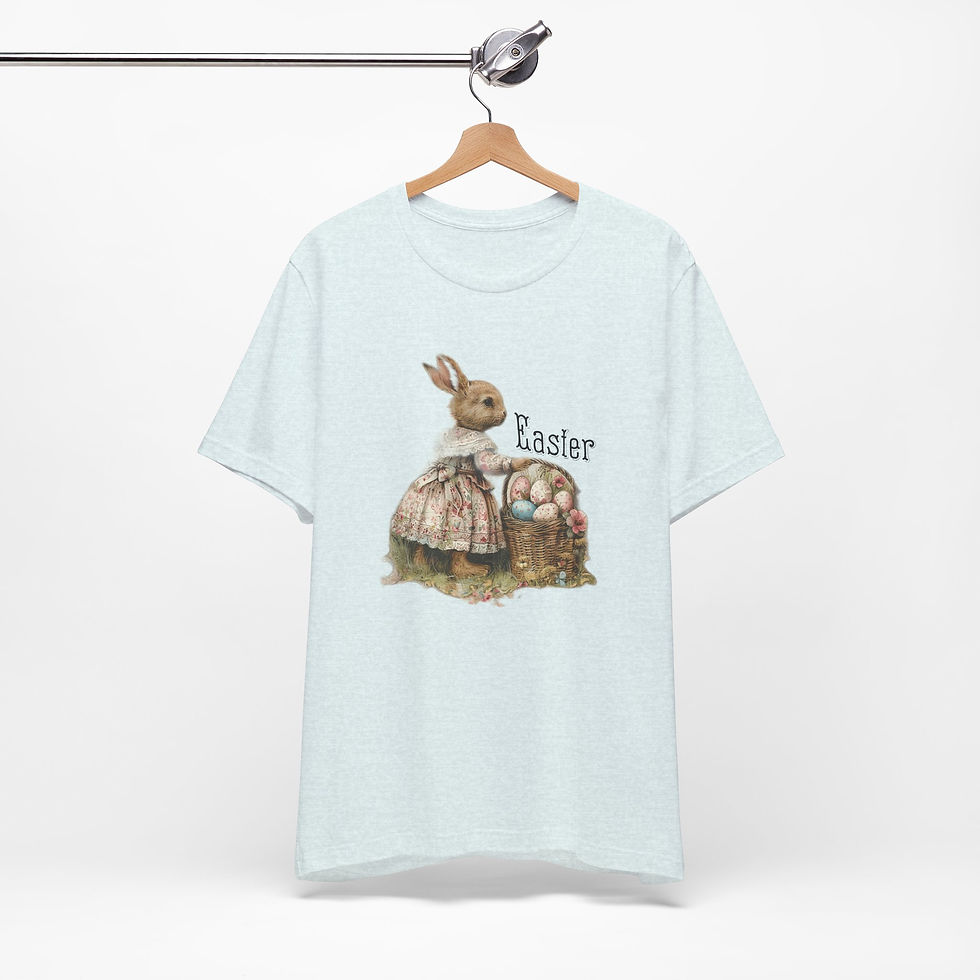 Thumbnail: Vintage Bunny T-Shirt Victorian Rabbit Easter Eggs Spring Art Tee Artistic gift