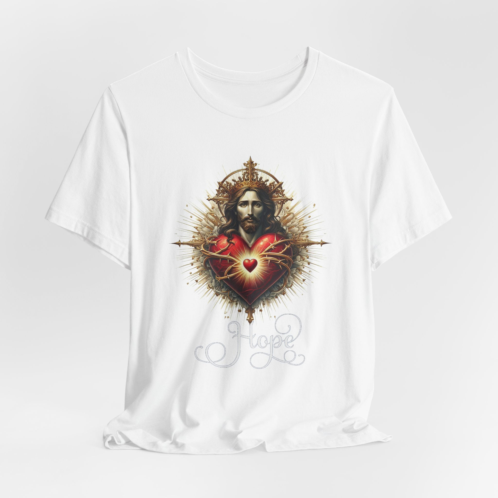 Artistic T-Shirt Sacred Heart Jesus Christ Religious Hope Tee Catholic Faith