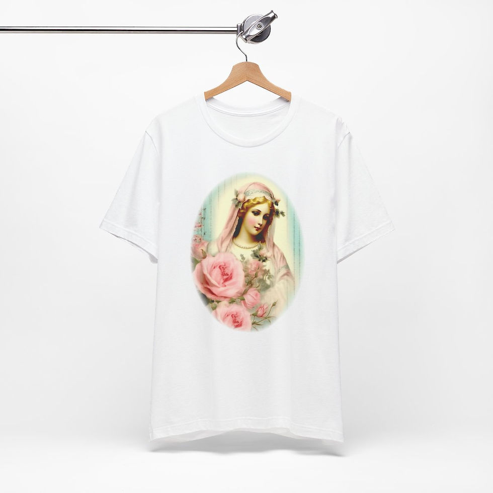 Thumbnail: Virgin Mary T-Shirt Shabby French Madonna Ave Maria Art Tee Catholic Faith Gifts