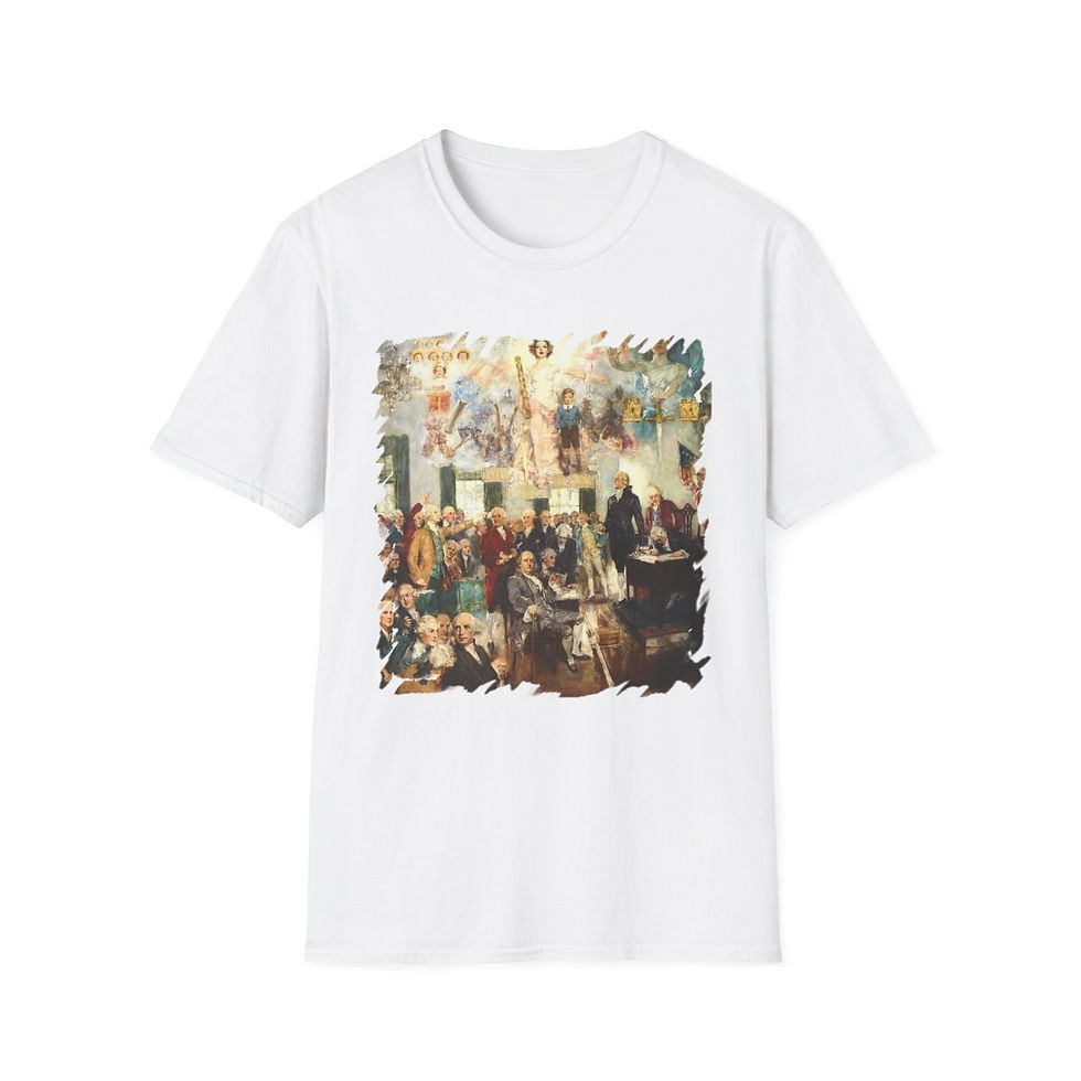 Thumbnail: Wearable Art T-Shirt — Signing the Constitution Patriotic Vintage Unisex Art Tee