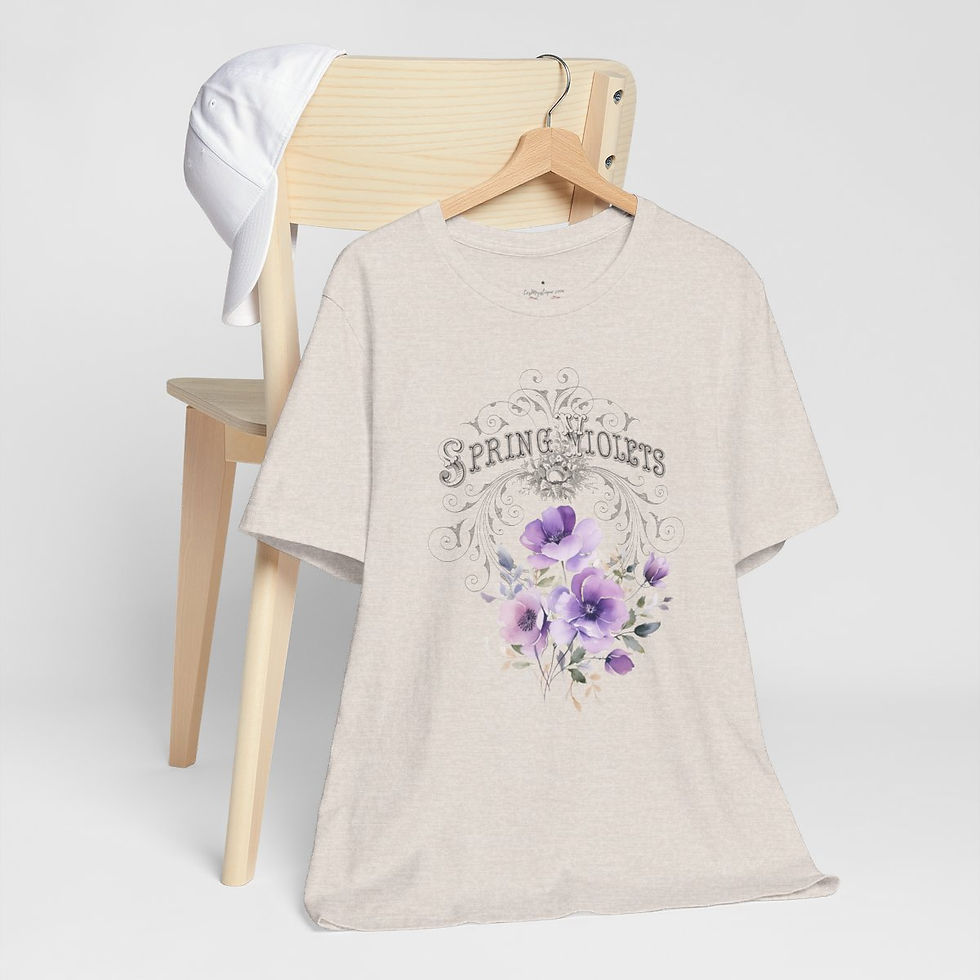 Thumbnail: Summer T-Shirt Spring Violets Art Tee Trendy Apparel Artistic Gifts