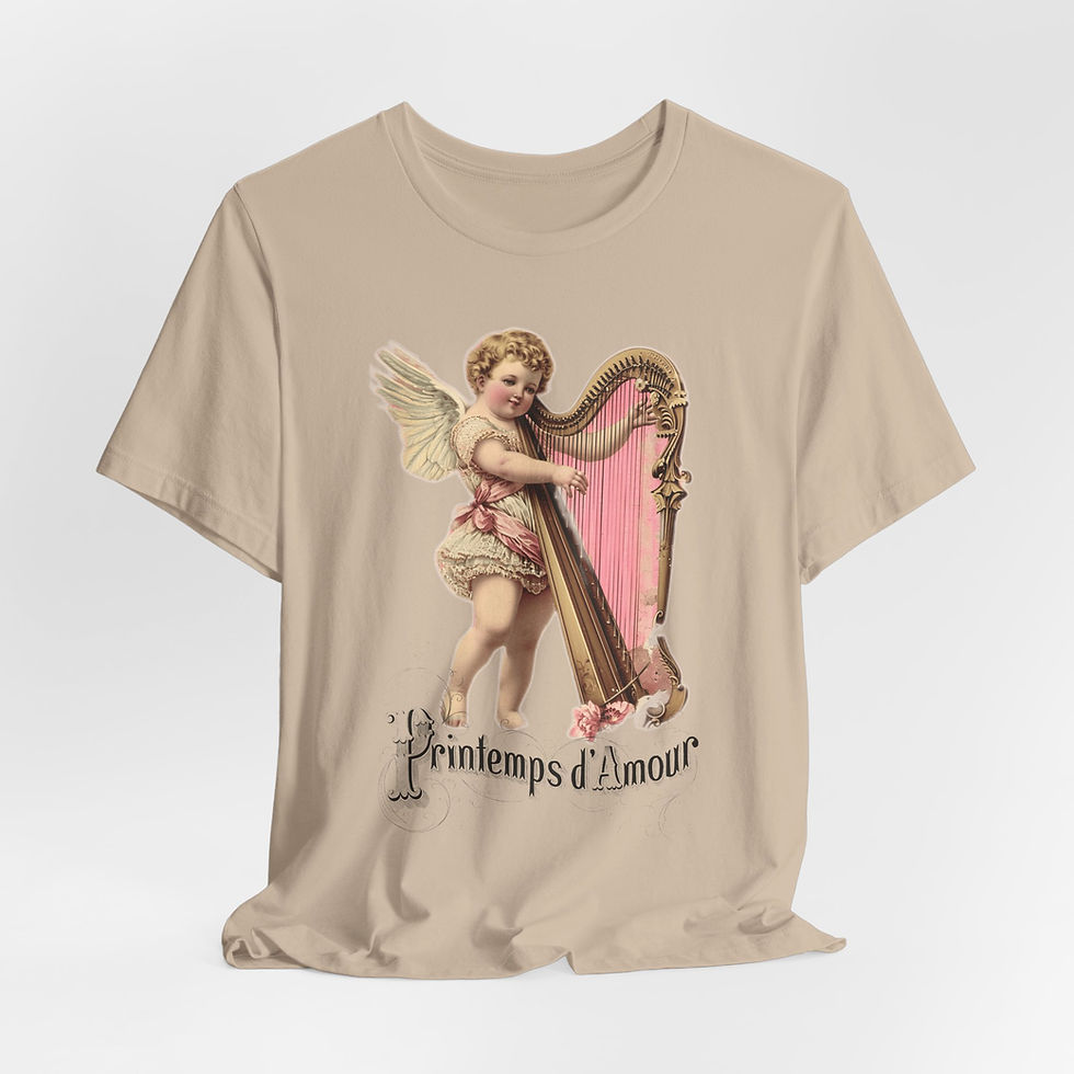 Thumbnail: Shabby French Cherub T-Shirt Vintage Cupid Spring of Love Artistic Romantic Gift