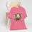 Miniatura: Shabby Pig T-Shirt Boho Pig with Flowers Art Tee Trendy Artistic Apparel