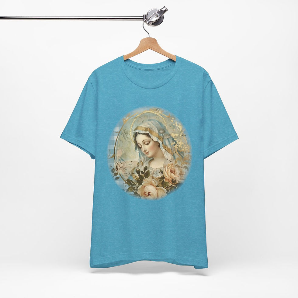 Thumbnail: Virgin Mary T-Shirt Shabby French Madonna Ave Maria Art Tee Catholic Faith Gifts