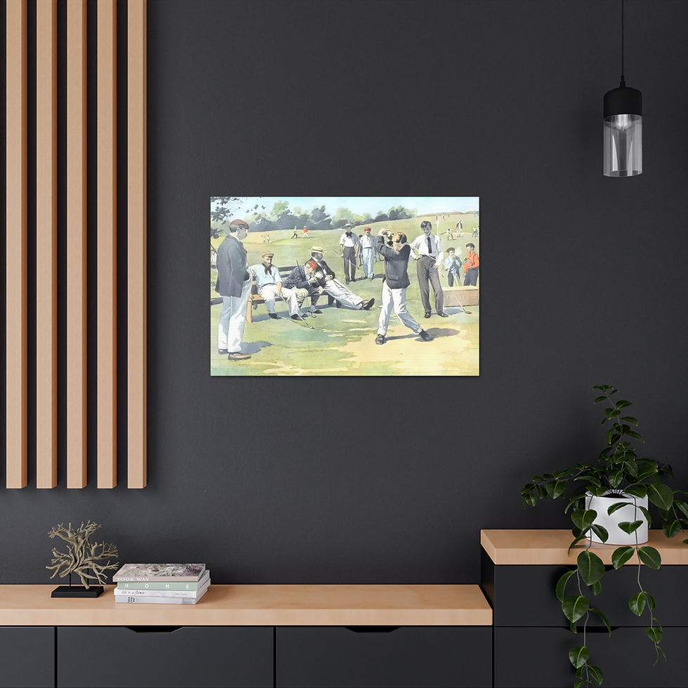 Thumbnail: Vintage Golf Art Canvas Antique Golfers Men Golfing Golf Lover Artistic Gift