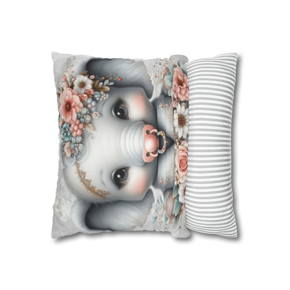 Thumbnail: Artistic Elephant Throw Pillow Cover Girls room Nursery Décor Boho Baby Decor