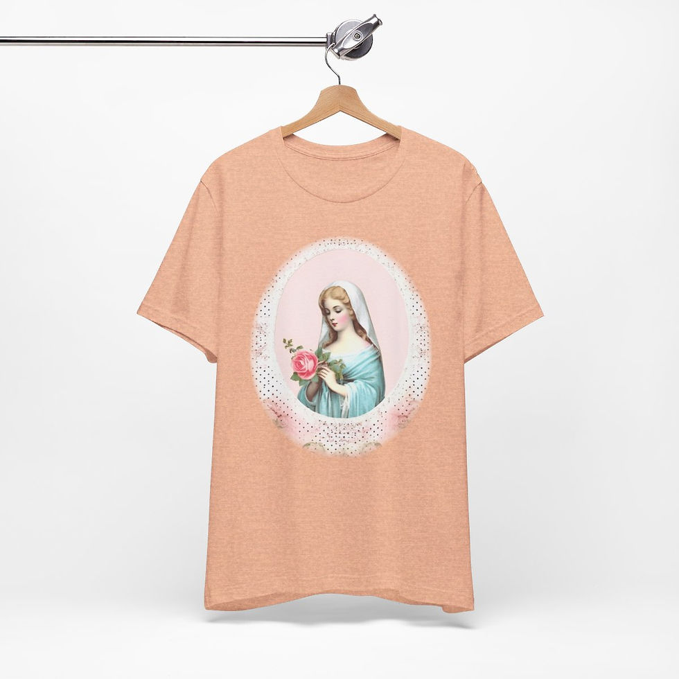 Thumbnail: Virgin Mary T-Shirt Shabby French Madonna Ave Maria Art Tee Catholic Faith Gifts