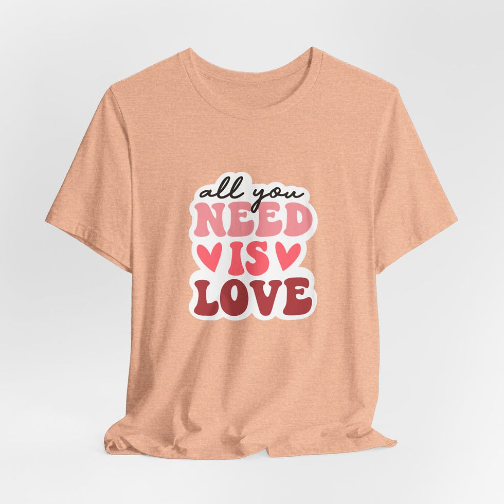 Thumbnail: Artistic T-Shirt All You Need is Love Retro Art Apparel Trendy Gifts