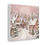 Miniatura: Shabby Snowy Village Pink Victorian Houses Art Canvas Wrap Christmas Decor 