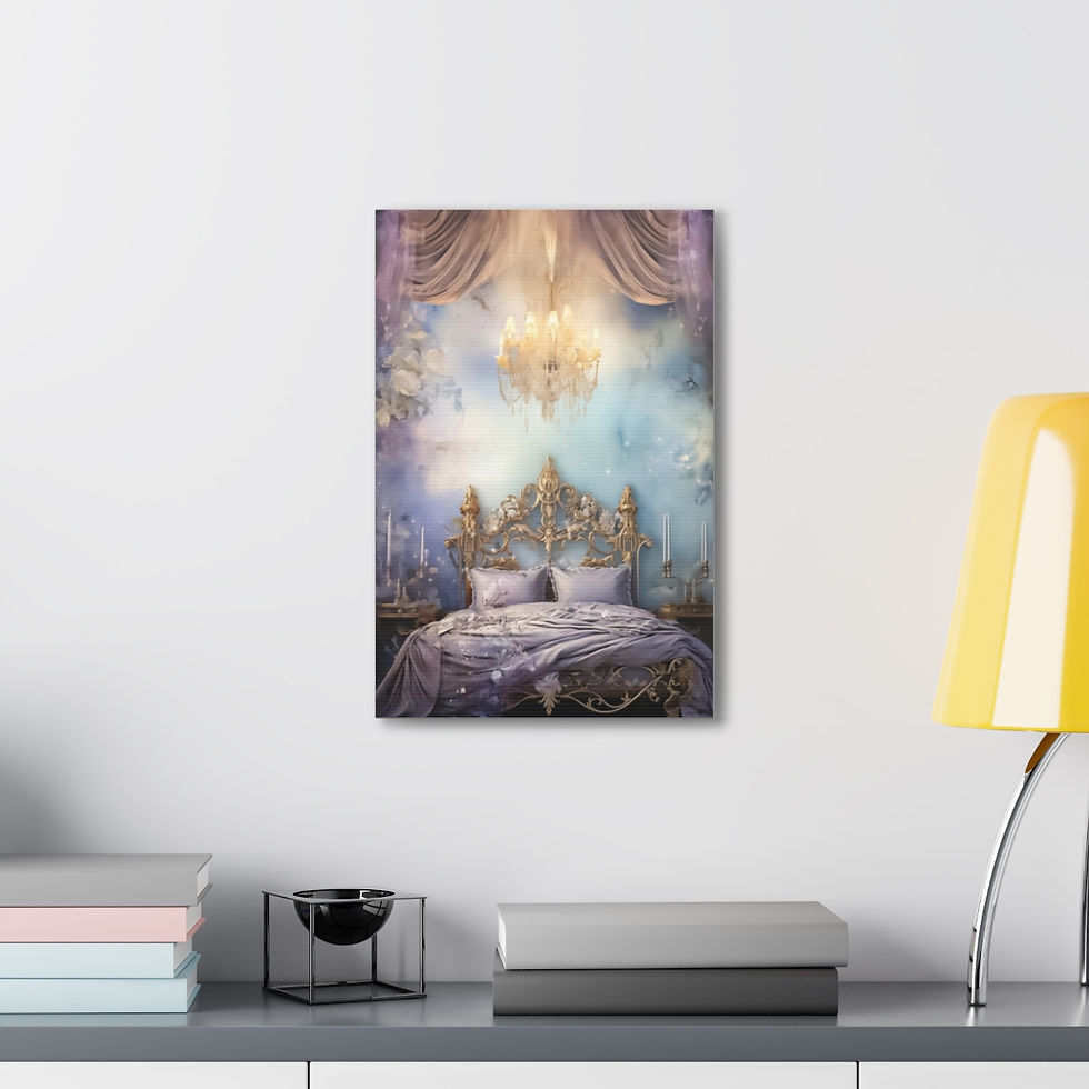 Thumbnail: Shabby French Country Boudoir Canvas Art Pastel Watercolor Bedroom Decor 
