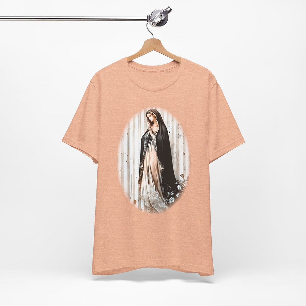 Thumbnail: Virgin Mary T-Shirt Shabby French Ave Maria Faith Art Tee Catholic Gifts