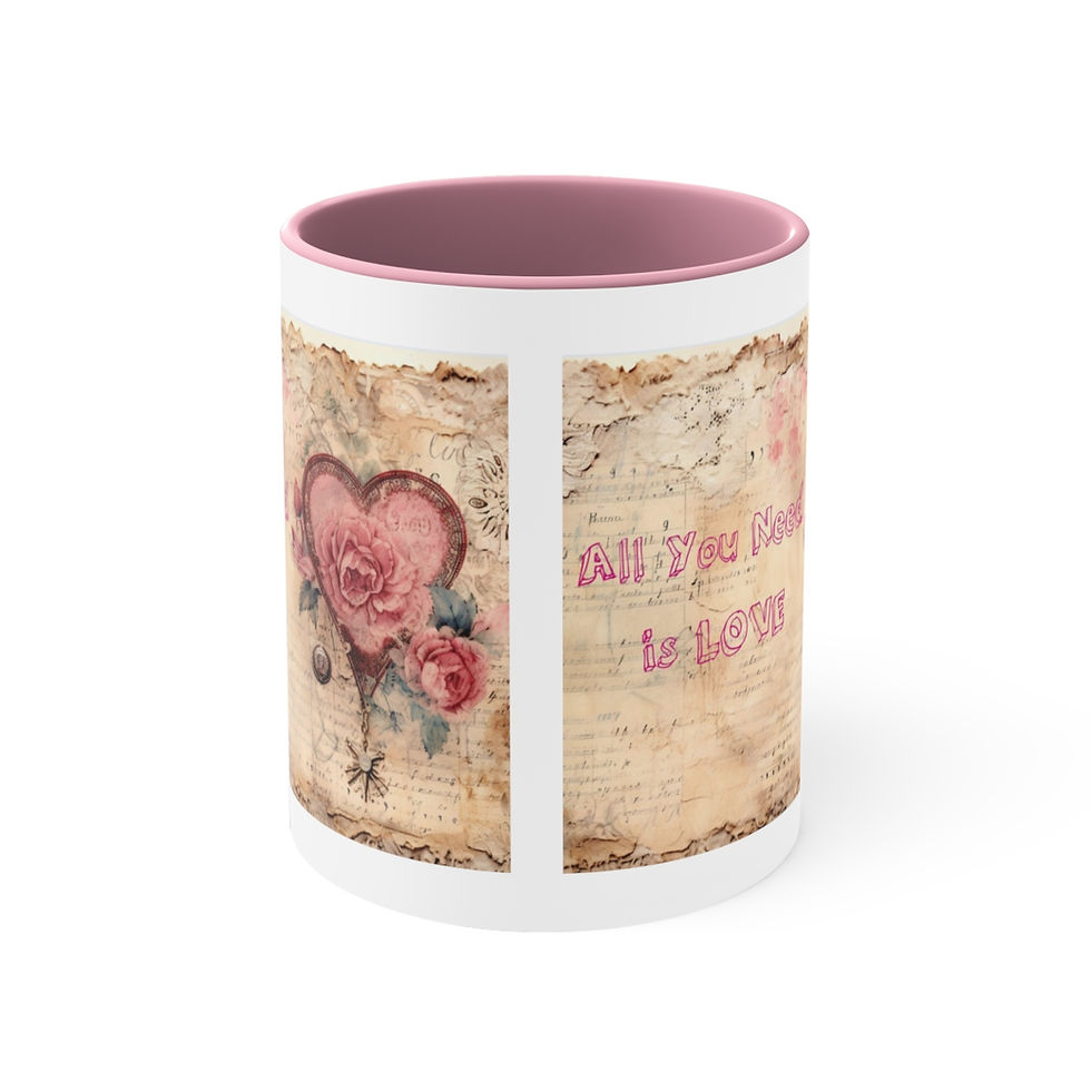 Thumbnail: Shabby Coffee Mug All You Need is Love Vintage Valentine's Mug Thoughtful gifts