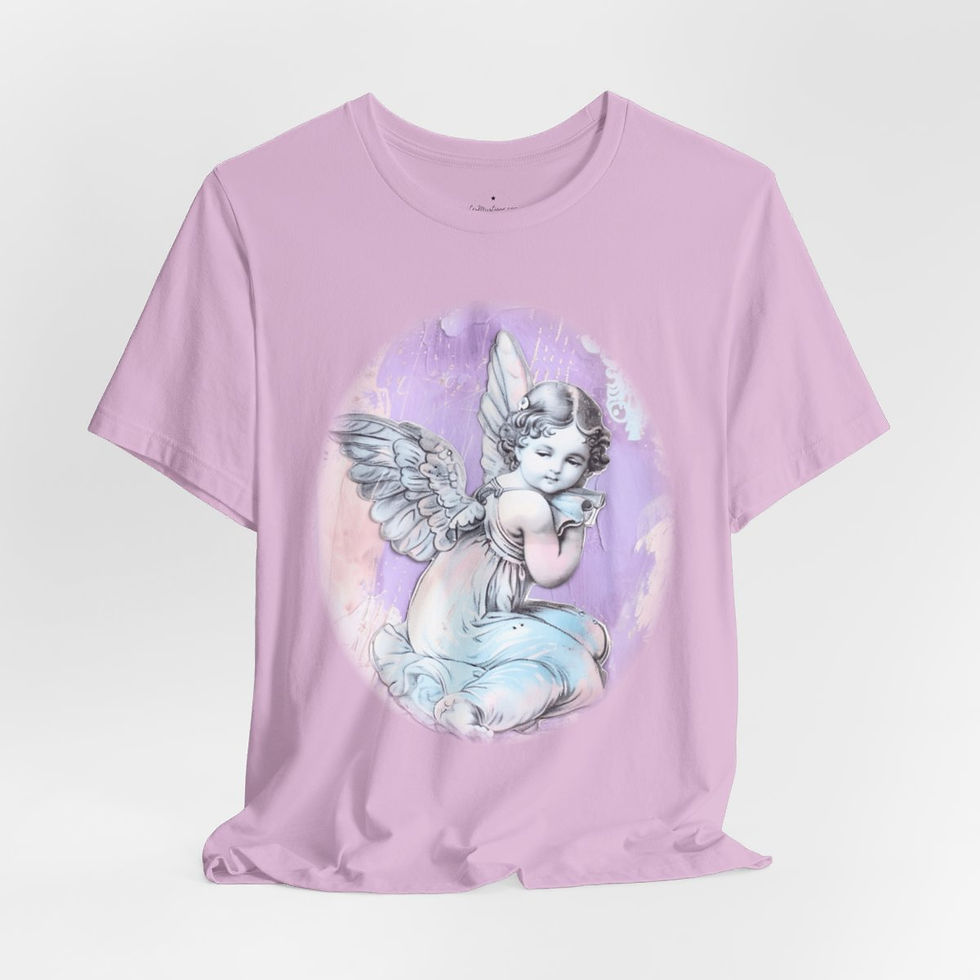Thumbnail: Pastel French Shabby T-Shirt Vintage Cherub Angel Apparel Chic Artistic Gifts