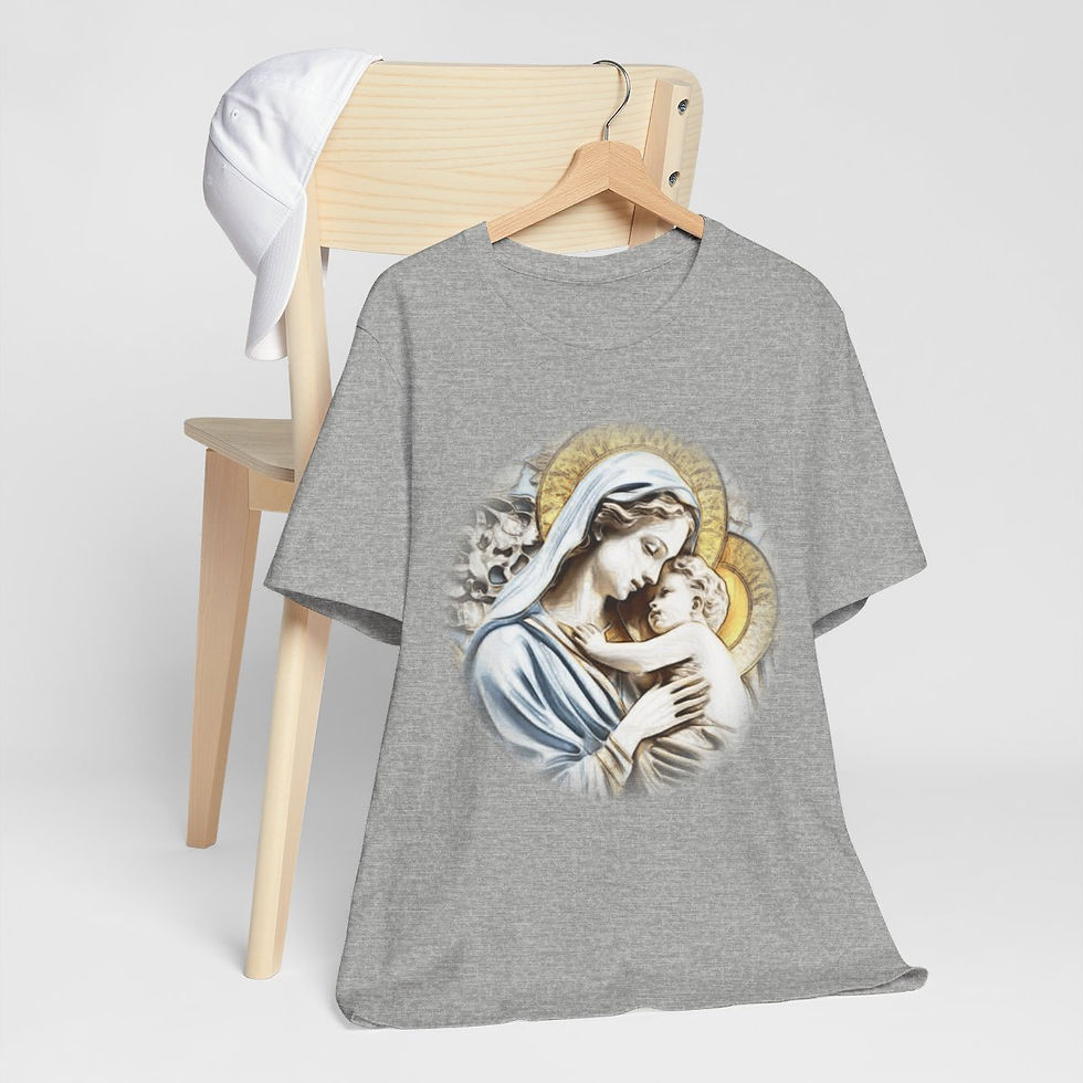 Thumbnail: Vintage Virgin Mary T-Shirt Madonna & Child Unisex Religious Art Catholic Gift