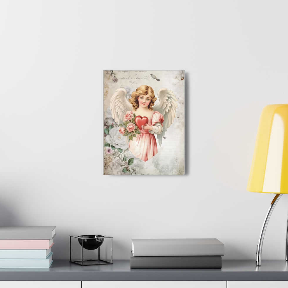 Thumbnail: Shabby Chic Angel Canvas Art Vintage Victorian Angelic Pastel French Print