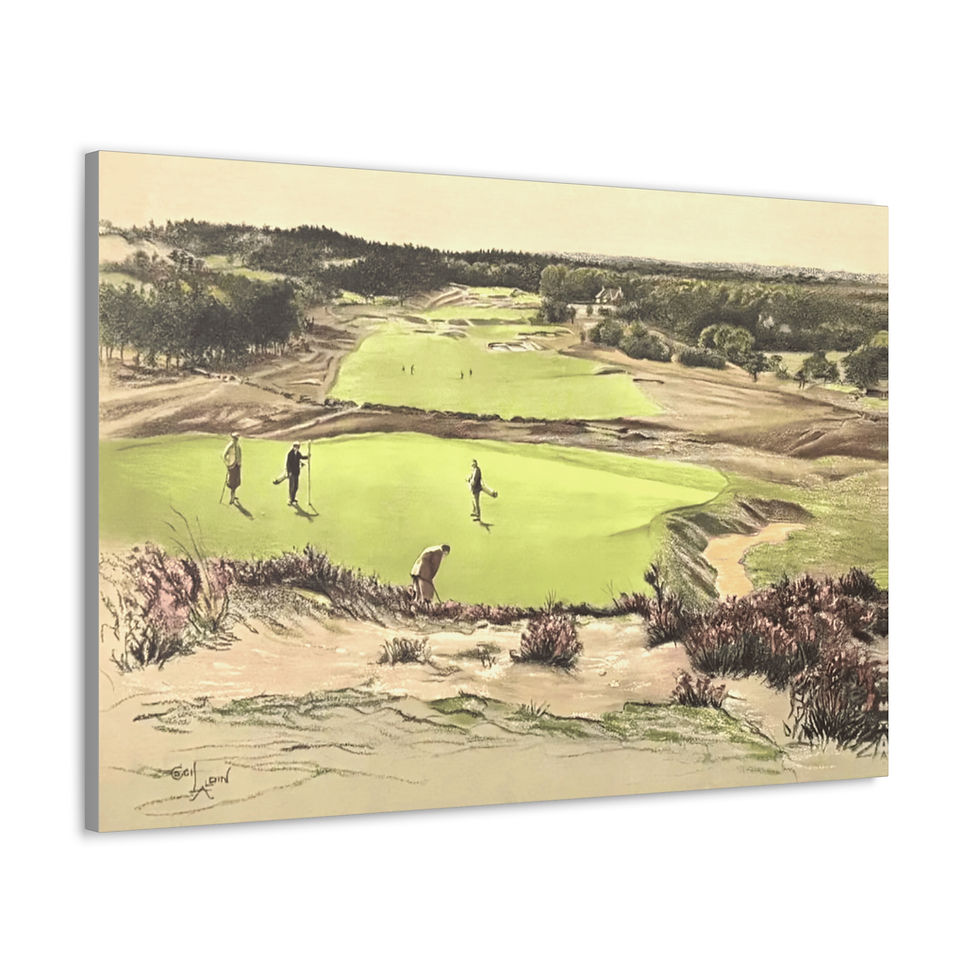 Thumbnail: Vintage Golf Art Canvas Antique Golfers Men Golfing Wall Decor Golf Lover Print