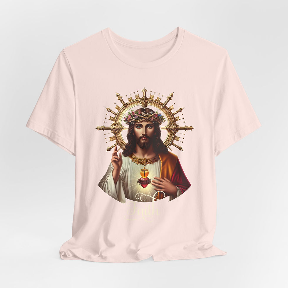 Thumbnail: Artistic T-Shirt Sacred Heart Jesus Crown of Thorns Religious Tee Catholic Faith