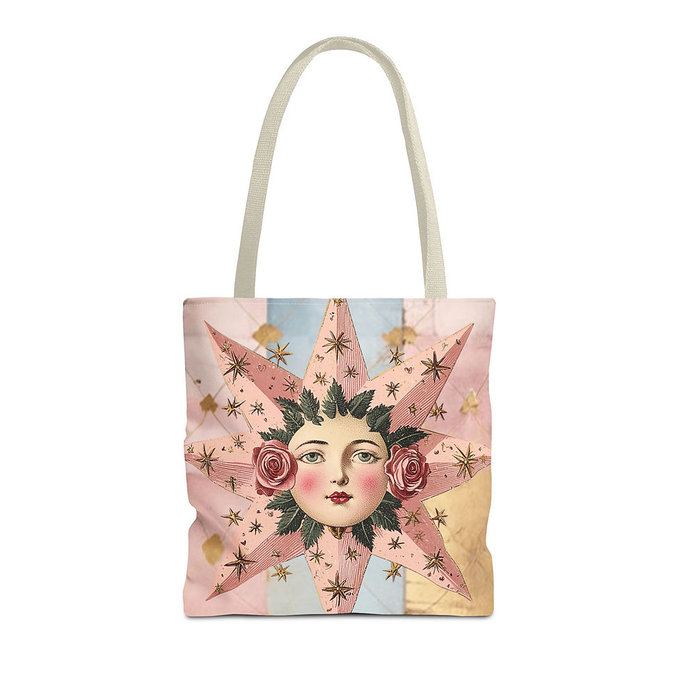 Thumbnail: Artistic Celestial Tote Bag Boho Star Goddess Shabby Pink Trendy Expressive Gift
