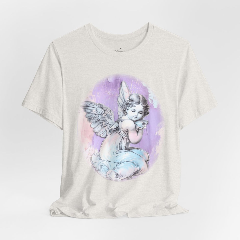 Thumbnail: Pastel French Shabby T-Shirt Vintage Cherub Angel Apparel Chic Artistic Gifts