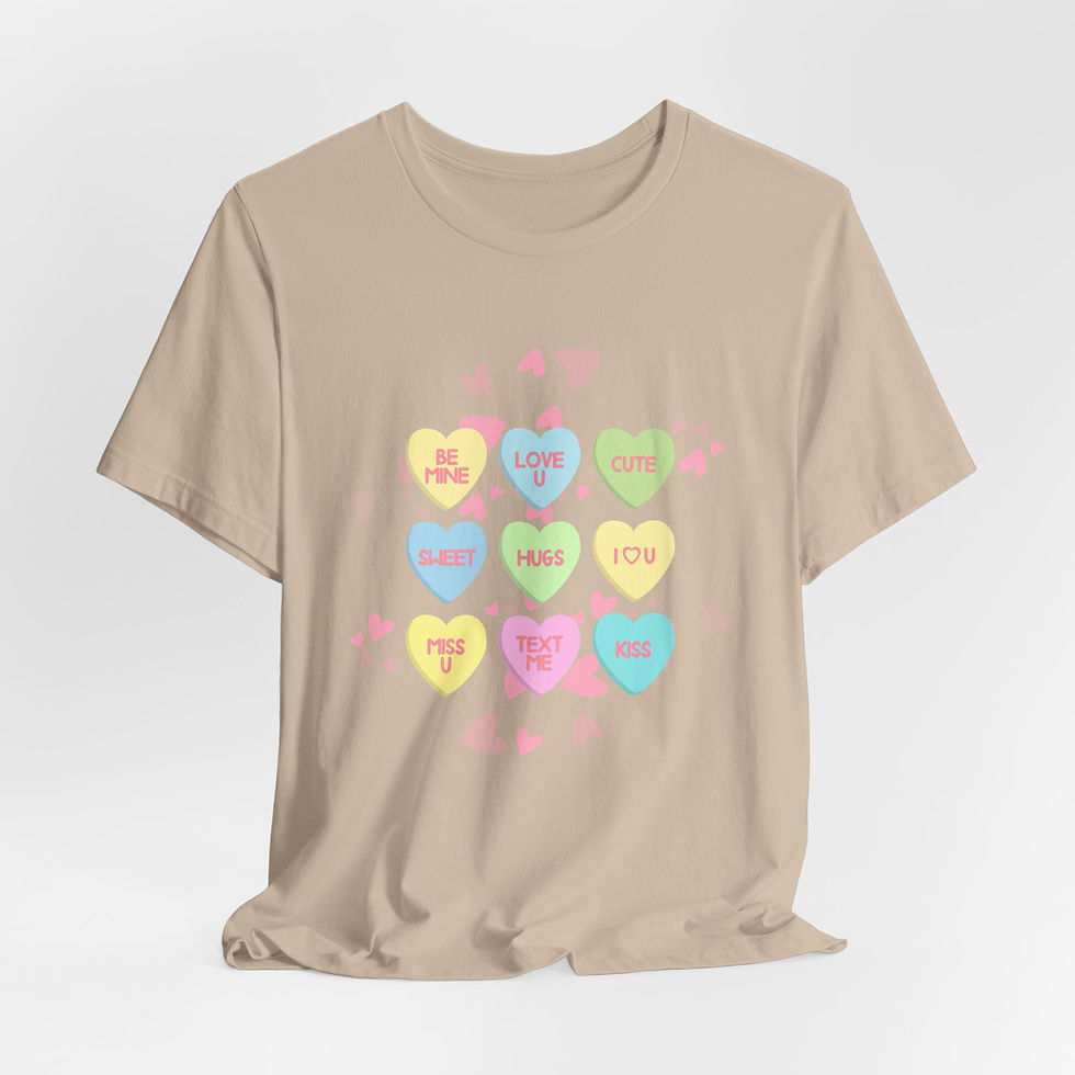 Thumbnail: Retro Valentine's Day T-Shirt Pastel Candy Hearts Artistic Gift Shabby Love Tee