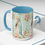 Miniatura: Shabby Virgin Mary Coffee Mug Pink Blue Lady of Lourdes Art Mug Religious Gift 
