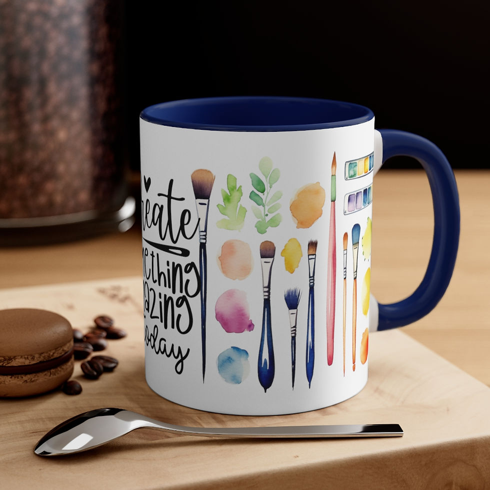 Thumbnail: Artist Coffee Mug Create Something Amazing today 2-tone Art mug Thoughtful gifts