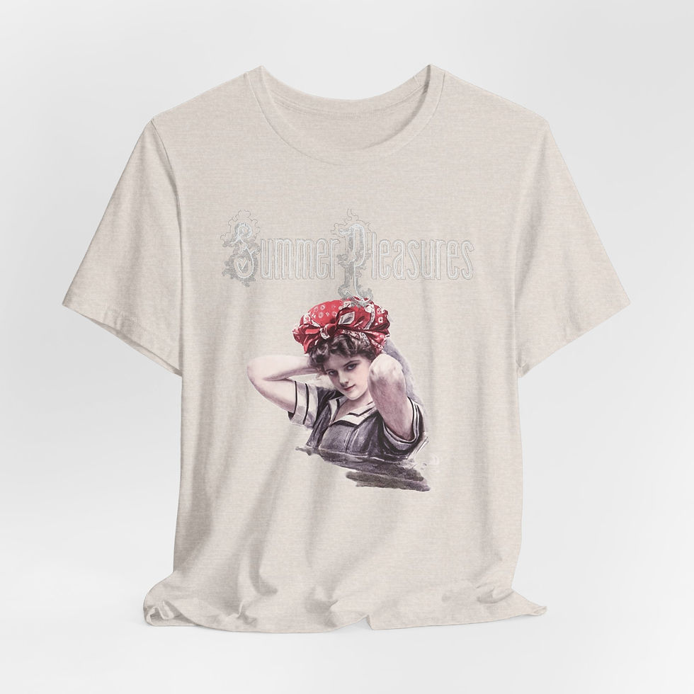 Thumbnail: Artistic T-Shirt Vintage Harrison Fisher Art Tee Summer Gift Wearable Art 