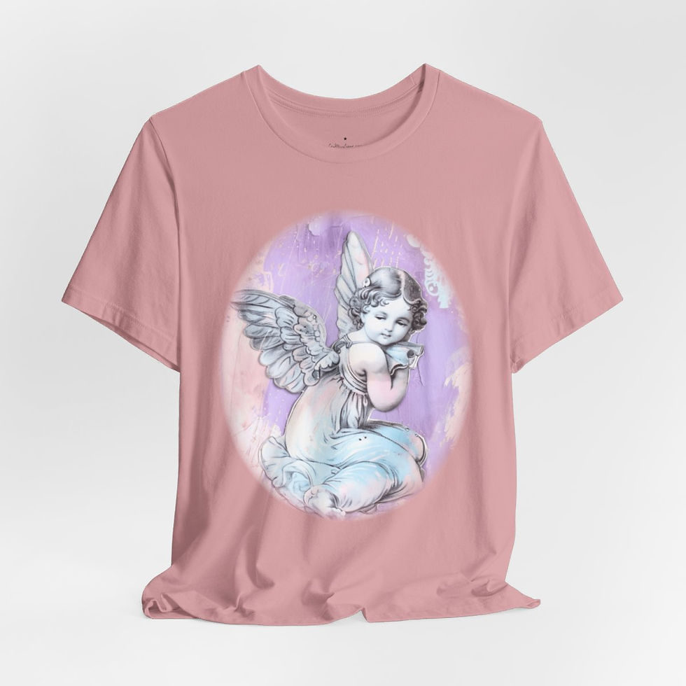 Thumbnail: Pastel French Shabby T-Shirt Vintage Cherub Angel Apparel Chic Artistic Gifts