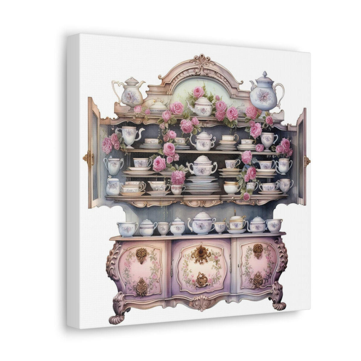 Shabby Chic Kitchen Art French Country Farmhouse Cupboard Art Canvas Wall decor