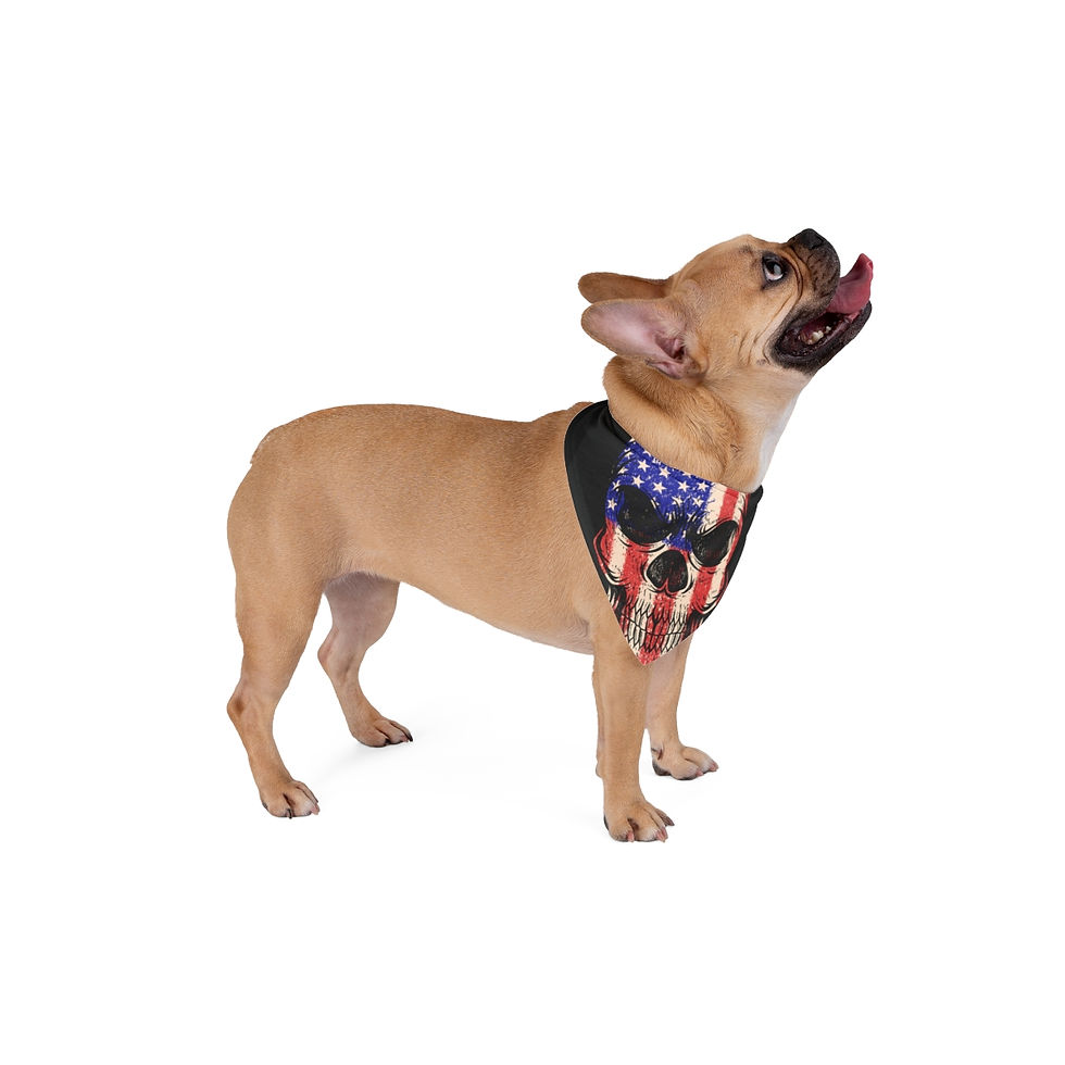 Thumbnail: Artistic Dog Bandana Patriotic American Flag Skull Trendy Dog Accessories