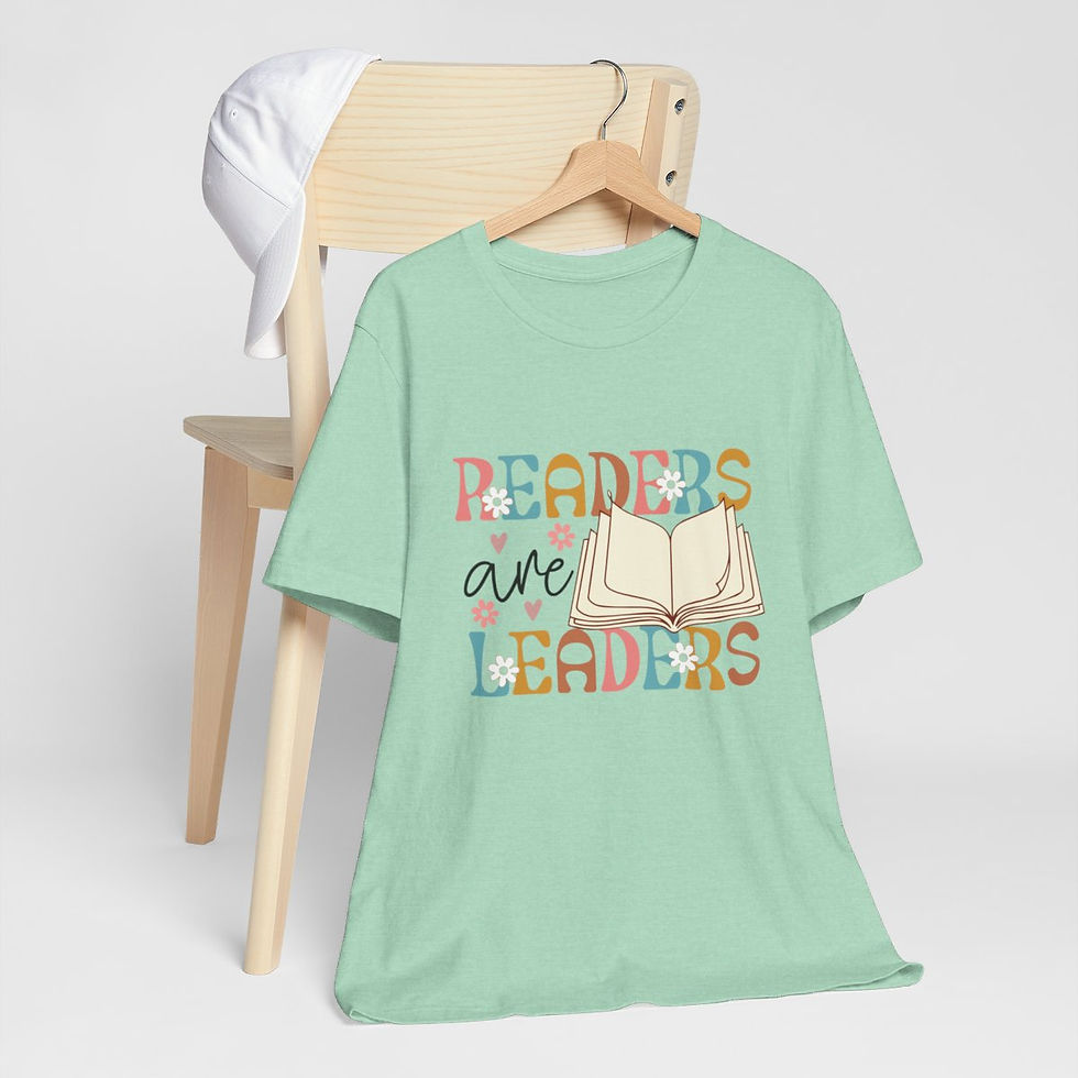 Thumbnail: Reading Theme T-Shirt Readers are Leaders Expressive Apparel Thoughtful Gifts