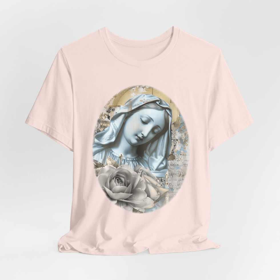 Thumbnail: Shabby Virgin Mary T-Shirt Religious Wearable Art Tee Artistic Catholic Gifts