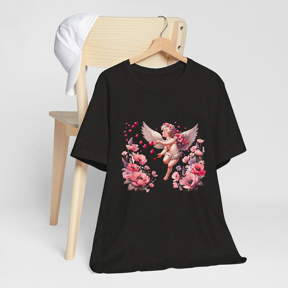 Thumbnail: Shabby Cherub T-Shirt Vintage Cupid Angel Tee Wearable Art Thoughtful Gifts