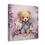 Miniatura: Shabby Watercolor Teddy Bear Canvas Art Pink Lavender Roses Nursery Artwork
