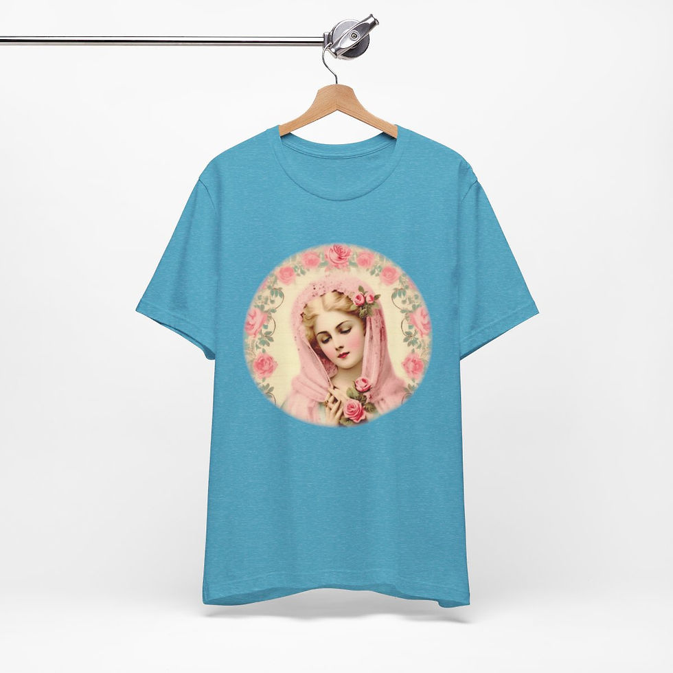 Thumbnail: Virgin Mary T-Shirt Shabby French Madonna Ave Maria Art Tee Catholic Faith Gifts