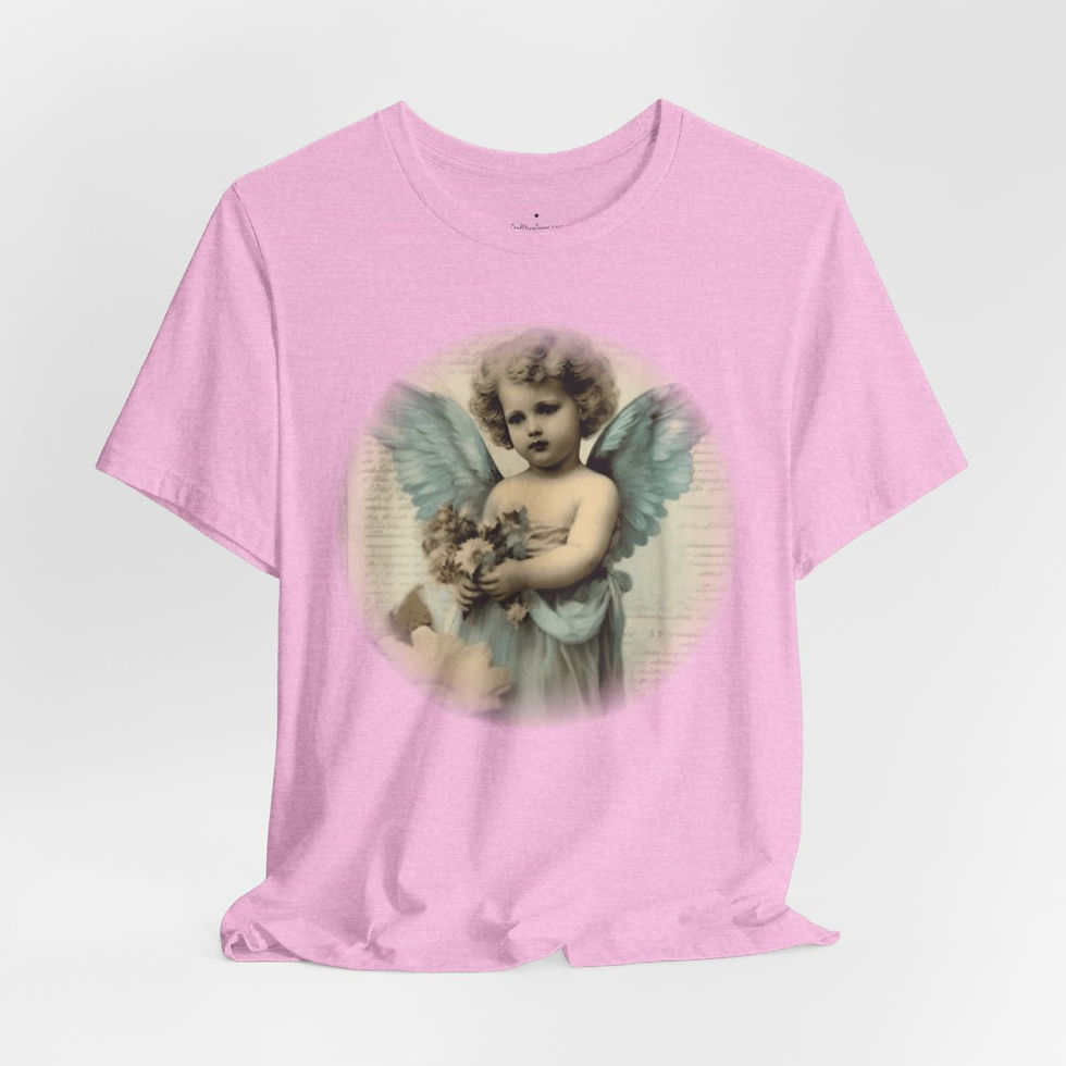 Thumbnail: Pastel French Shabby T-Shirt Vintage Cherub Angel Apparel Chic Artistic Gifts