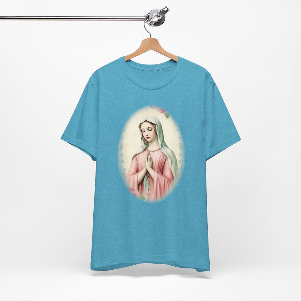 Thumbnail: Virgin Mary T-Shirt Shabby French Madonna Ave Maria Art Tee Catholic Faith Gifts