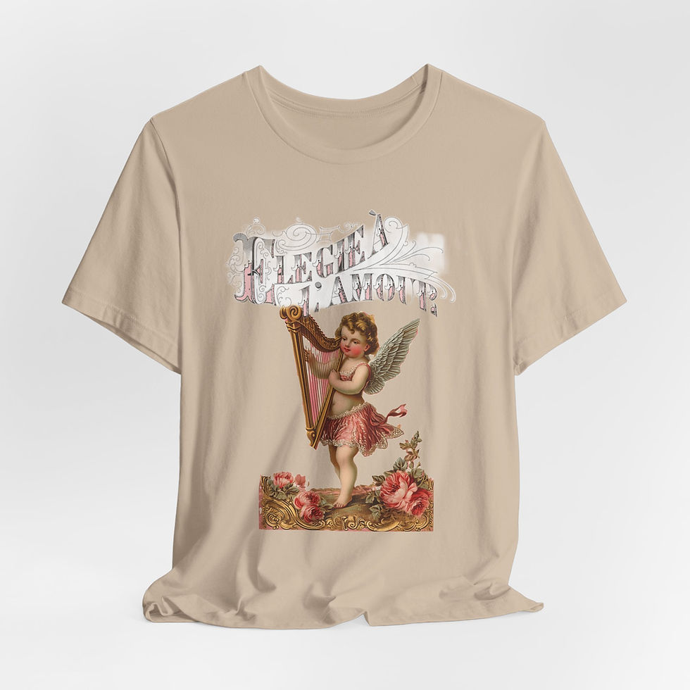 Thumbnail: Shabby French Cherub T-Shirt Cupid Elegy of Love Artistic Gift Valentine's Day