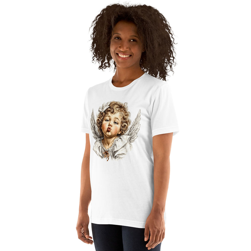 Thumbnail: Shabby Chic Cherub T-Shirt, Wearable Art, Artistic Gift, Victorian Angel