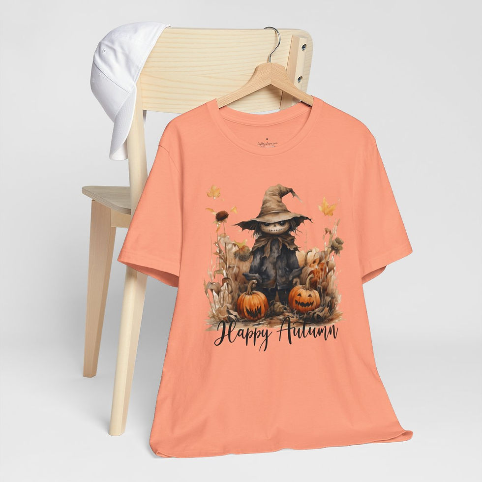 Thumbnail: Happy Autumn T-Shirt Halloween Pumpkins Creepy Fall Apparel Trendy Artistic Gift