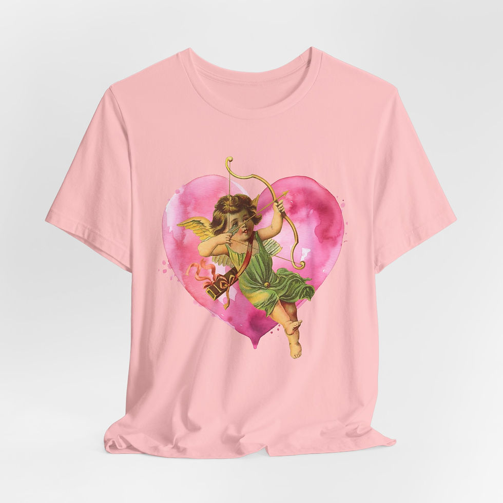 Thumbnail: Vintage Cupid Art T-Shirt Artistic Gift Shabby Cherub Love Valentine's Day Tee