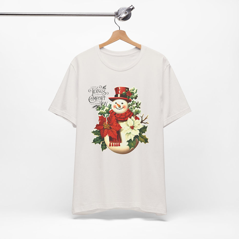 Thumbnail: Retro Snowman T-Shirt Christmas Vintage Art Tee Good tidings Holiday Apparel